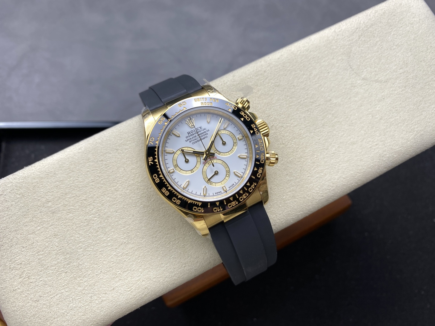 Rolex Daytona 126518LN-0002 Yellow Gold White Dial Oysterflex 1:1 Best Clone QF 40mm