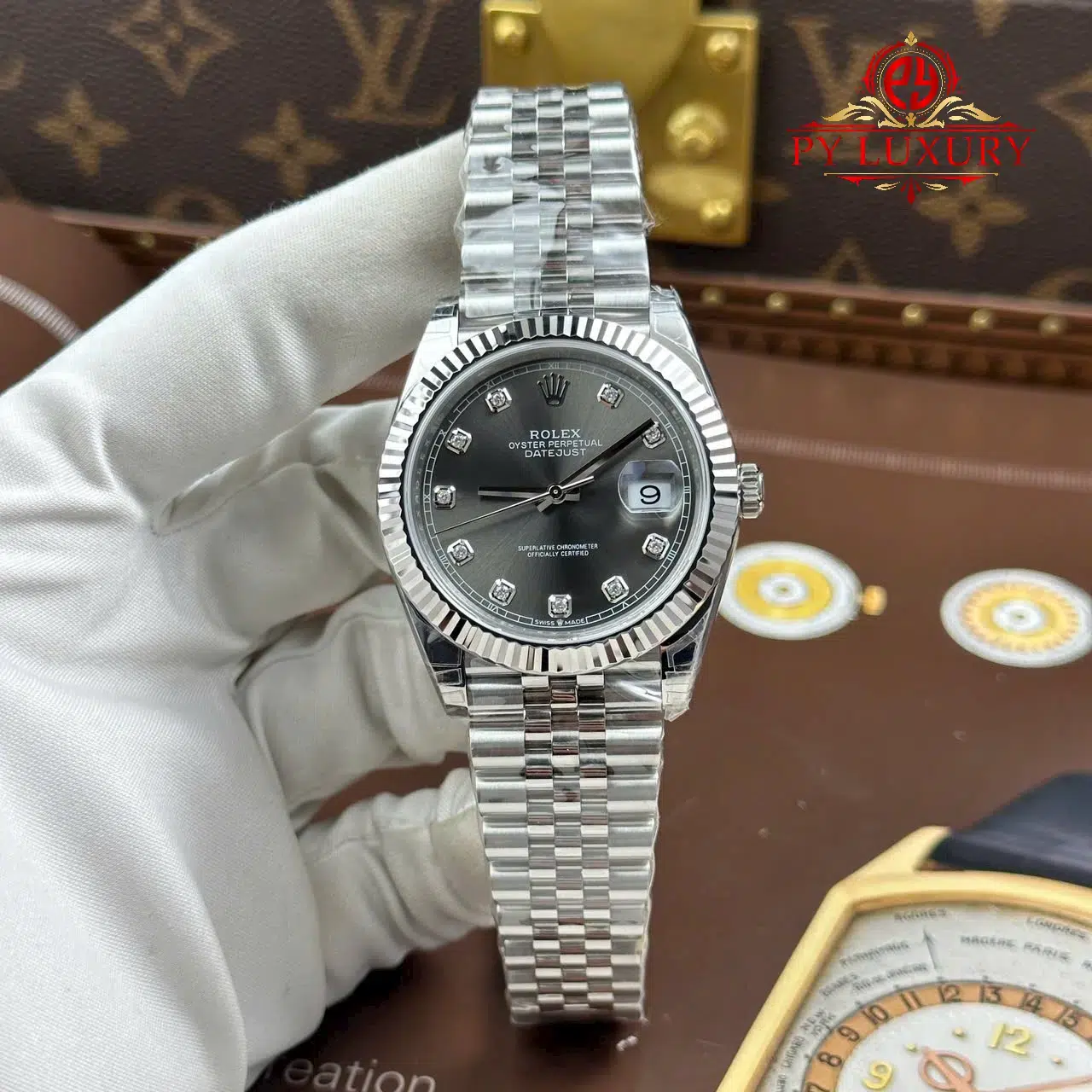 Rolex Datejust 126334 Grey Diamond Dial Jubilee Jubilee 1:1 Best Replica VSF 41mm