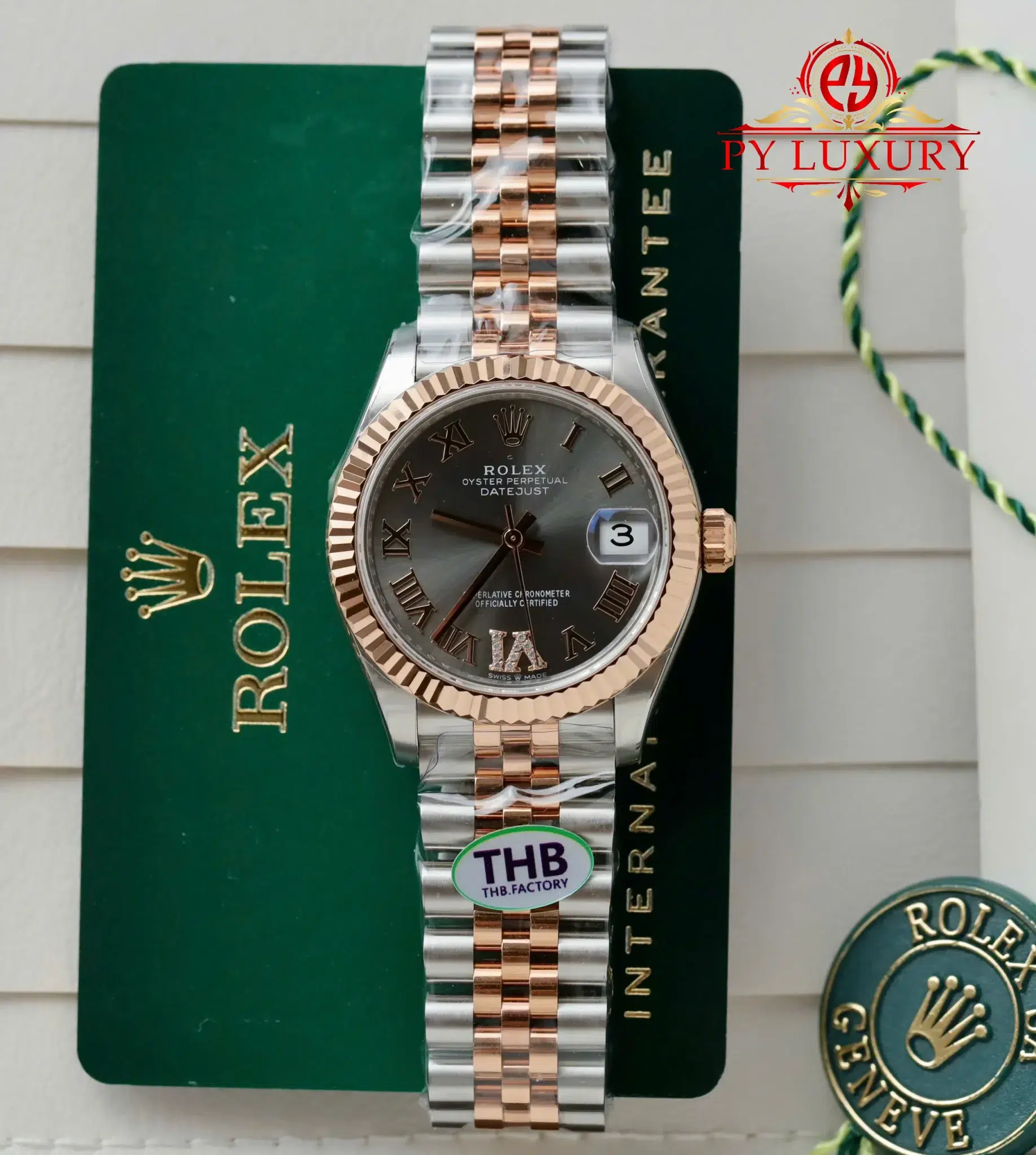 Rolex Datejust 278271 Two Tone Rose Gold Slate Diamond-set Dial Jubilee Bracelet 1:1 Best Replica THB 31mm
